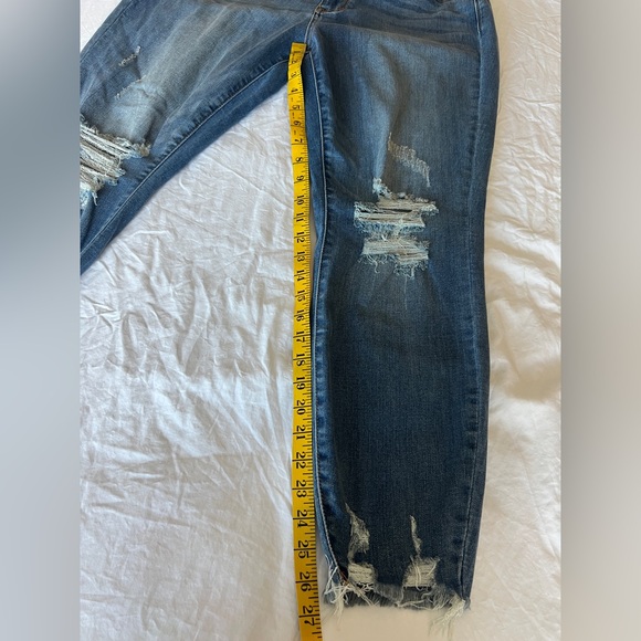 Judy Blue Distressed Blue Jeans skinny fit 14w - Picture 5 of 8